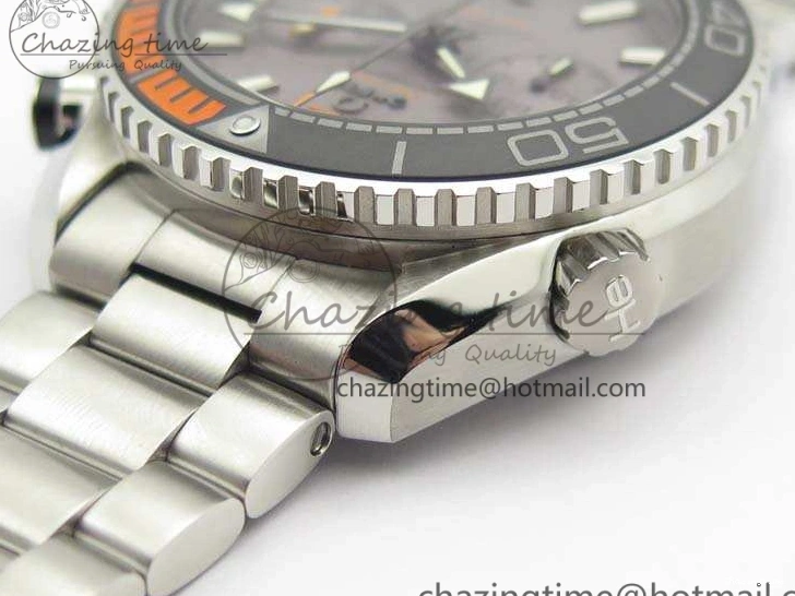 0218 Planet Ocean Master Chrono SS OM 1:1 Best Edition Gray Dial On SS Bracelet A9900 V Efficient 8116